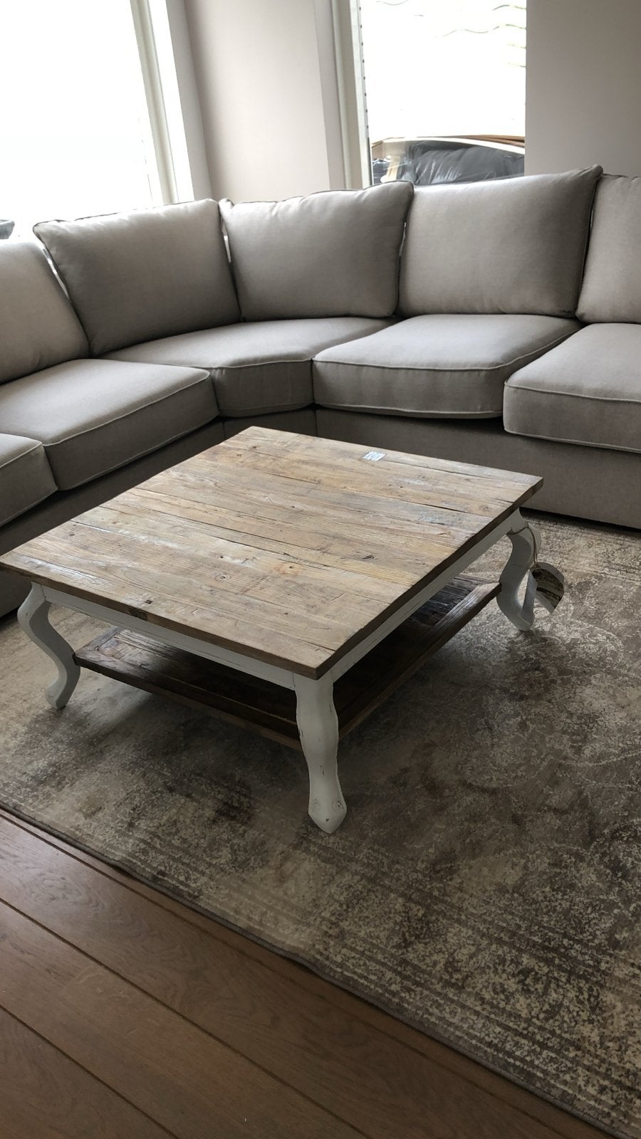 Riviera Maison Salontafel met mand, Huis en Inrichting, Tafels | Salontafels, Ophalen, Gebruikt, Vierkant, 50 tot 100 cm