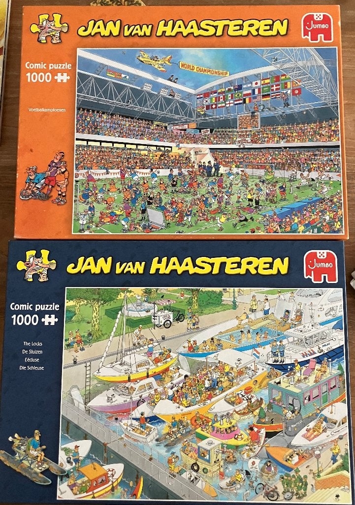 Te Koop Jan van Haasteren De Sluizen en Voetbalkampioenen, Ophalen, 500 t/m 1500 stukjes, Zo goed als nieuw, Legpuzzel