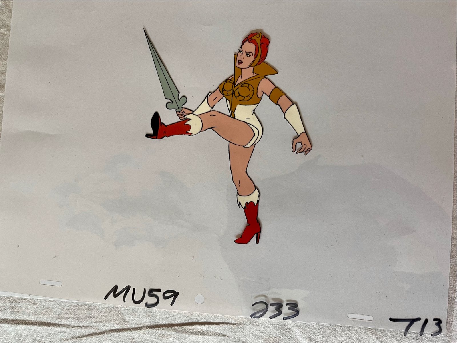 Vintage He-Man Teela Animatie Cel & Schetsen (9 stuks) MOTU, Ophalen of Verzenden, Overige figuren, Gebruikt, Plaatje, Poster of Sticker