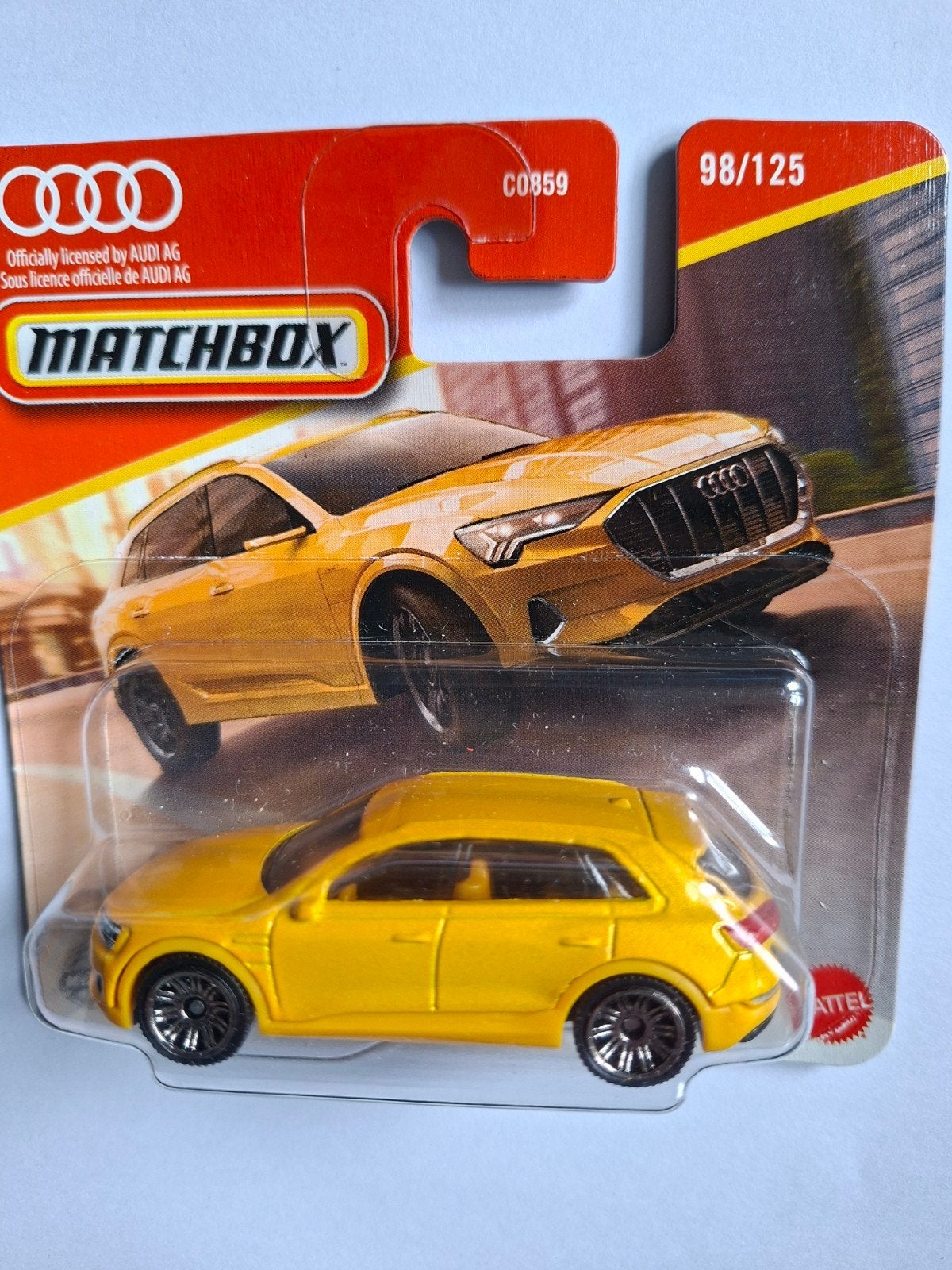 Matchbox Audi E-Tron Geel - Nieuw in verpakking, Ophalen of Verzenden, Nieuw, Overige typen
