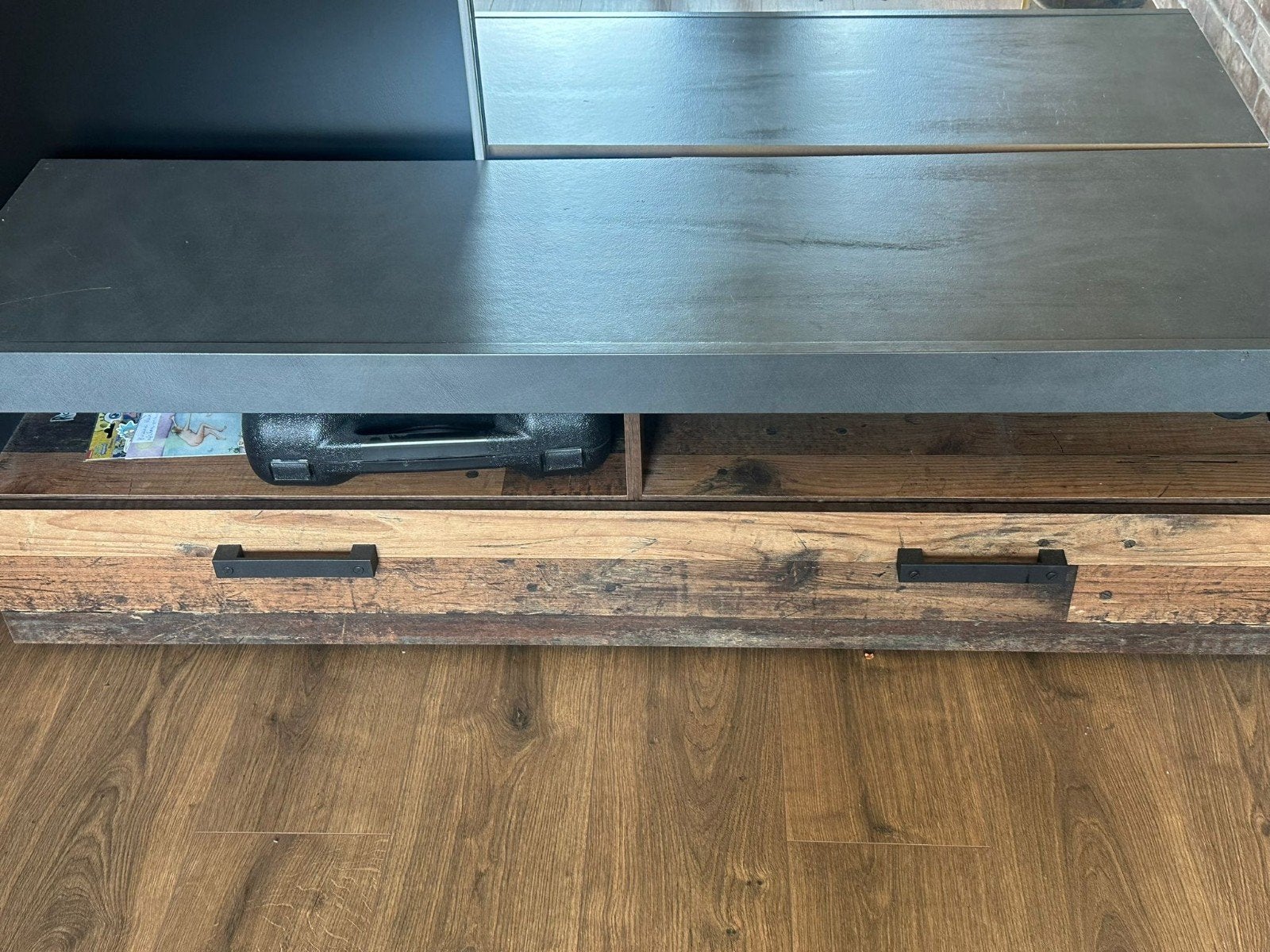 Industriële mango tv kast, Huis en Inrichting, Ophalen, Gebruikt, 25 tot 50 cm, Minder dan 100 cm