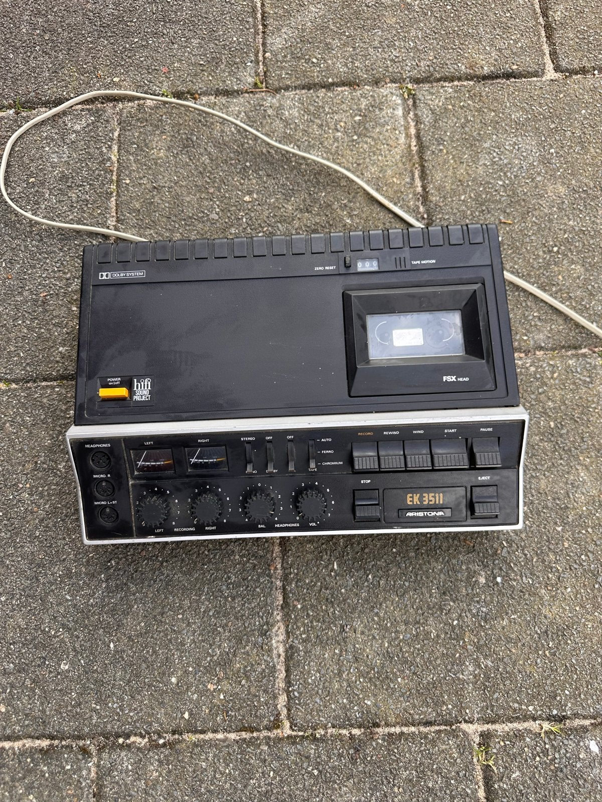 Aristona EK 3511 Cassettedeck - Enkel Deck met Tape Counter, Ophalen, Enkel, Overige merken, Tape counter