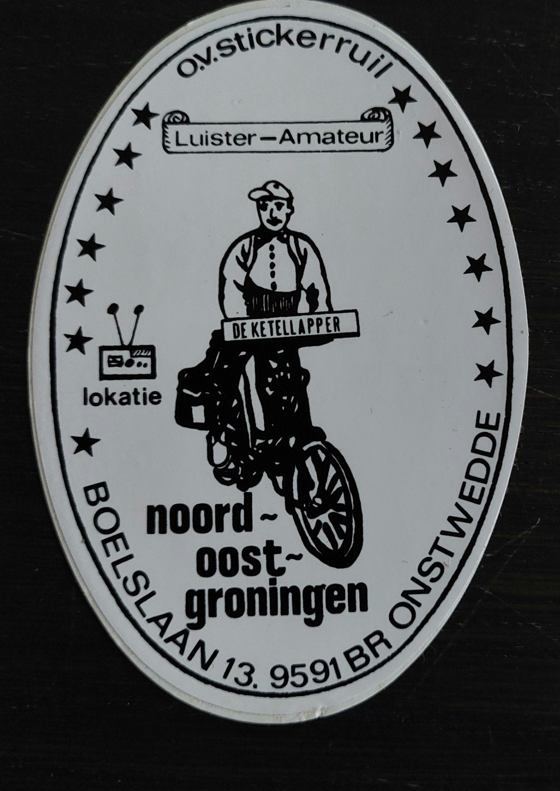 Sticker De Ketellapper Onstwedde Luisteramateur piraatzender, Ophalen of Verzenden, Gebruikt