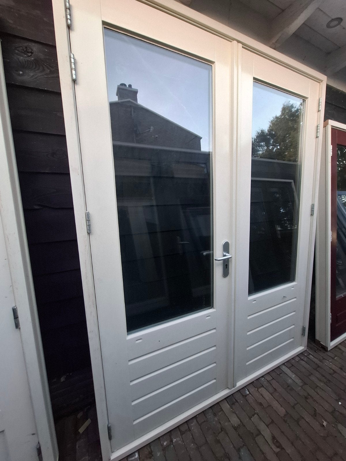 Openslaande tuindeuren dubbel glas deuren terrasdeuren pui, Doe-het-zelf en Verbouw, Deuren en Horren, Ophalen, Zo goed als nieuw