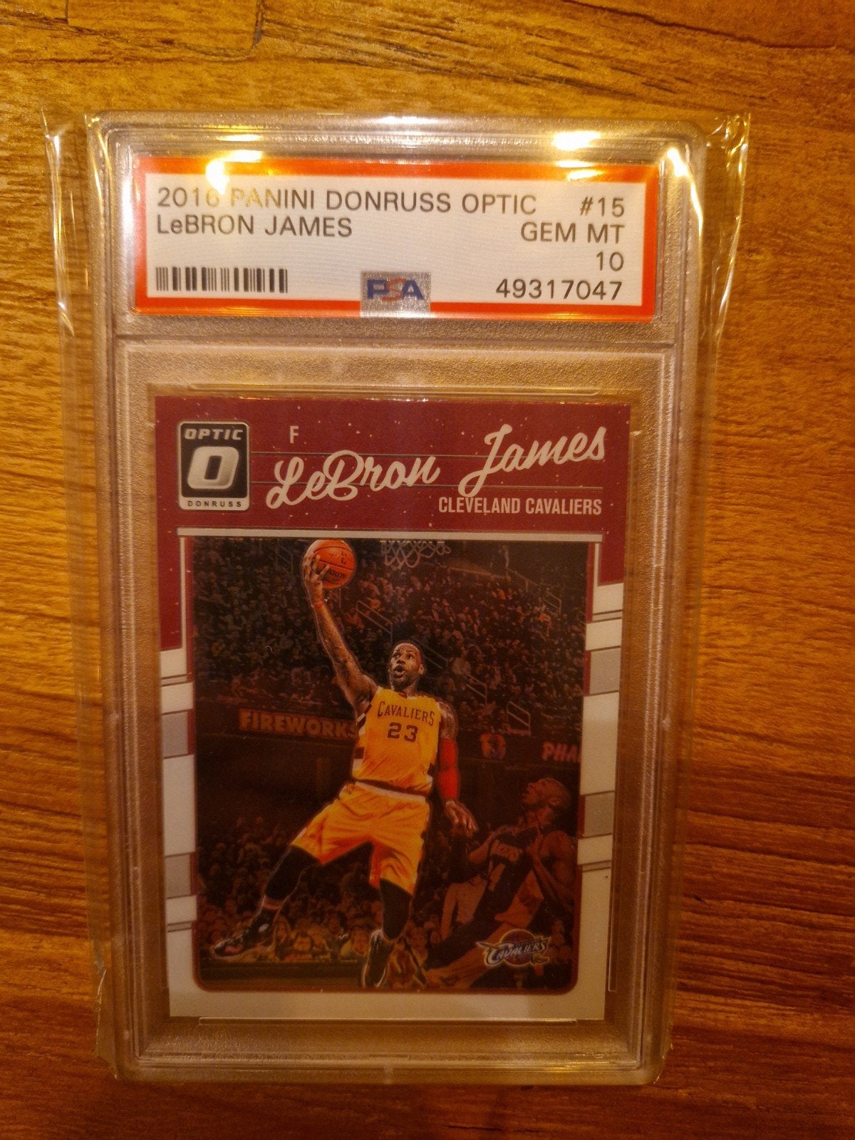 2016 Panini Donruss Optic Lebron James PSA 10, Verzamelen, Ophalen of Verzenden, Nieuw, Buitenlandse clubs, Poster, Plaatje of Sticker