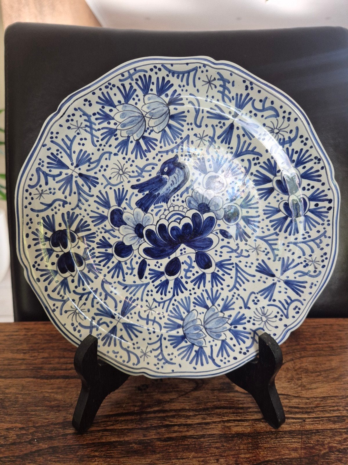 Delfts Blauw of Spaans Wandbord - Vogel & Bloemmotieven, Ophalen of Verzenden