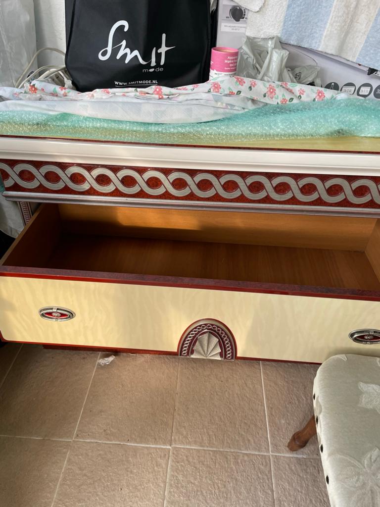 Tweepersoonsbed met ladekast - Klassiek design, Ophalen, Gebruikt, Tweepersoons, 180 cm