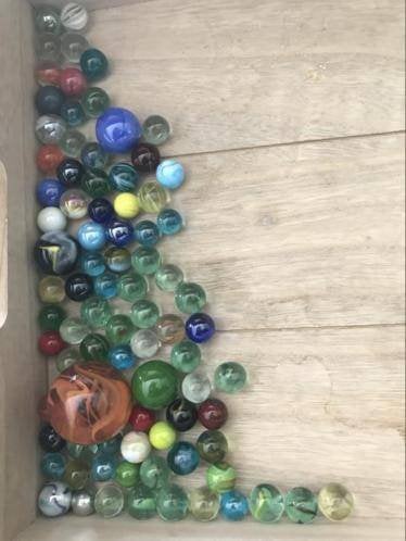 Knikkerzak met knikkers zak, Verzenden, Gebruikt