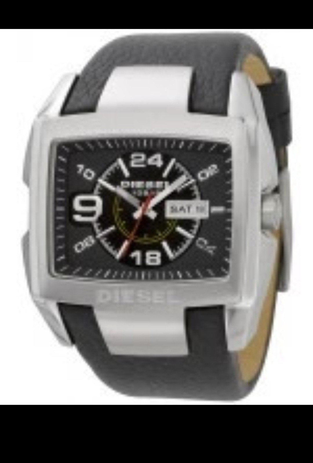 Diesel Horloge 49mm met Zwarte Lederen Band, Ophalen of Verzenden, Gedragen, Diesel