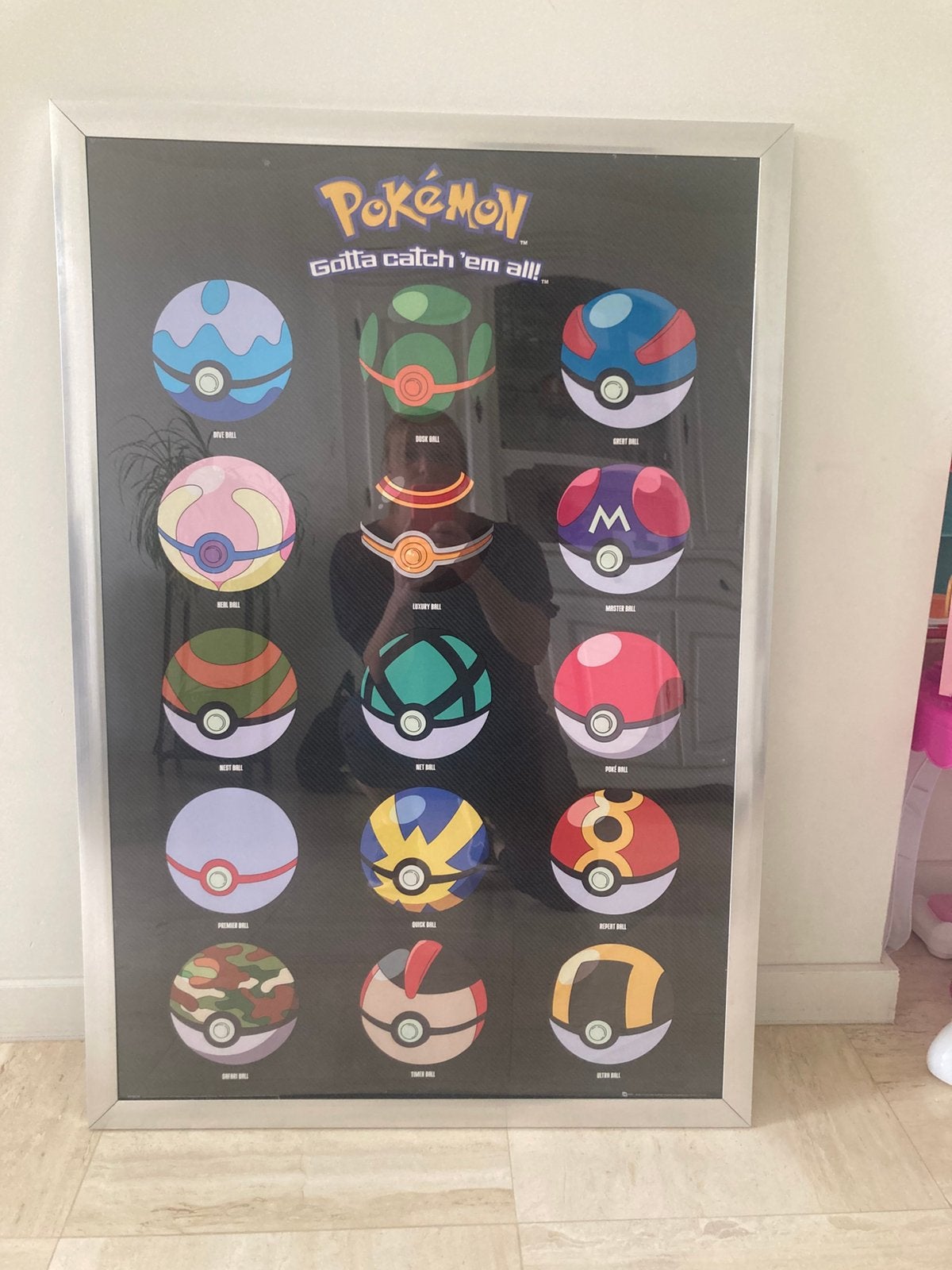 Pokémon poster met lijst, Verzamelen, Posters, Rechthoekig Staand, Met lijst, Ophalen of Verzenden, Zo goed als nieuw