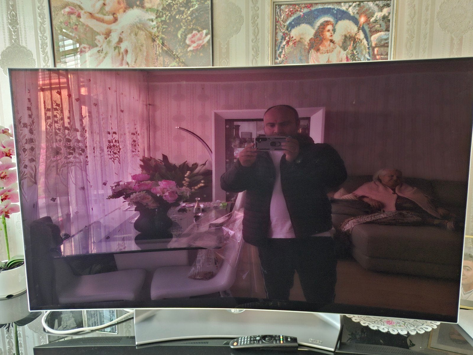 55 inch LG OLED TV met afstandsbediening, Ophalen, Gebruikt, OLED, 100 Hz