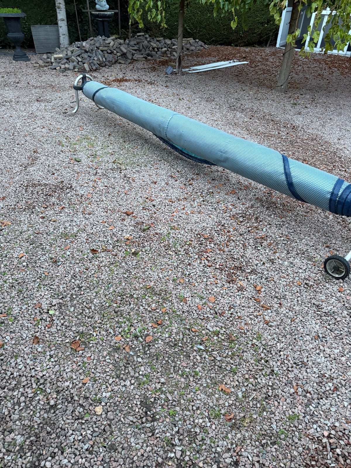 Solar afdekzeil 8x4m met oprolsysteem voor zwembad, Tuin en Terras, Ophalen, Gebruikt, Afdekzeil