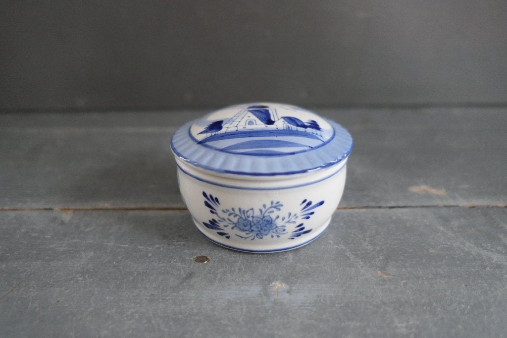 Vintage Delfts Blauw deksel bakje, Antiek en Kunst, Verzenden