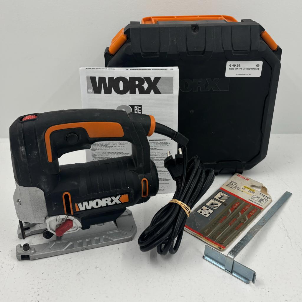 Worx WX479 Decoupeerzaag | In kist | Met garantie, Gebruikt, Ophalen of Verzenden, 30 tot 70 mm, Minder dan 600 watt