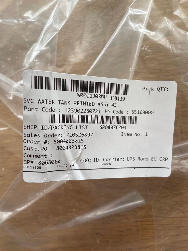 Philips Saeco Waterreservoir 423902280721 - Nieuw, Ophalen of Verzenden, Nieuw