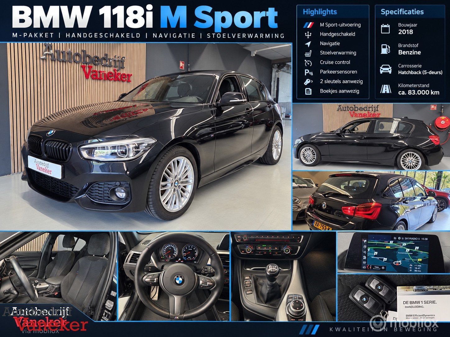 BMW 1-serie 118i M Sport | Alcantara | Stoelverwarming |, Auto's, 1-Serie, Verwarmde buitenspiegels, Alcantara, Zwart