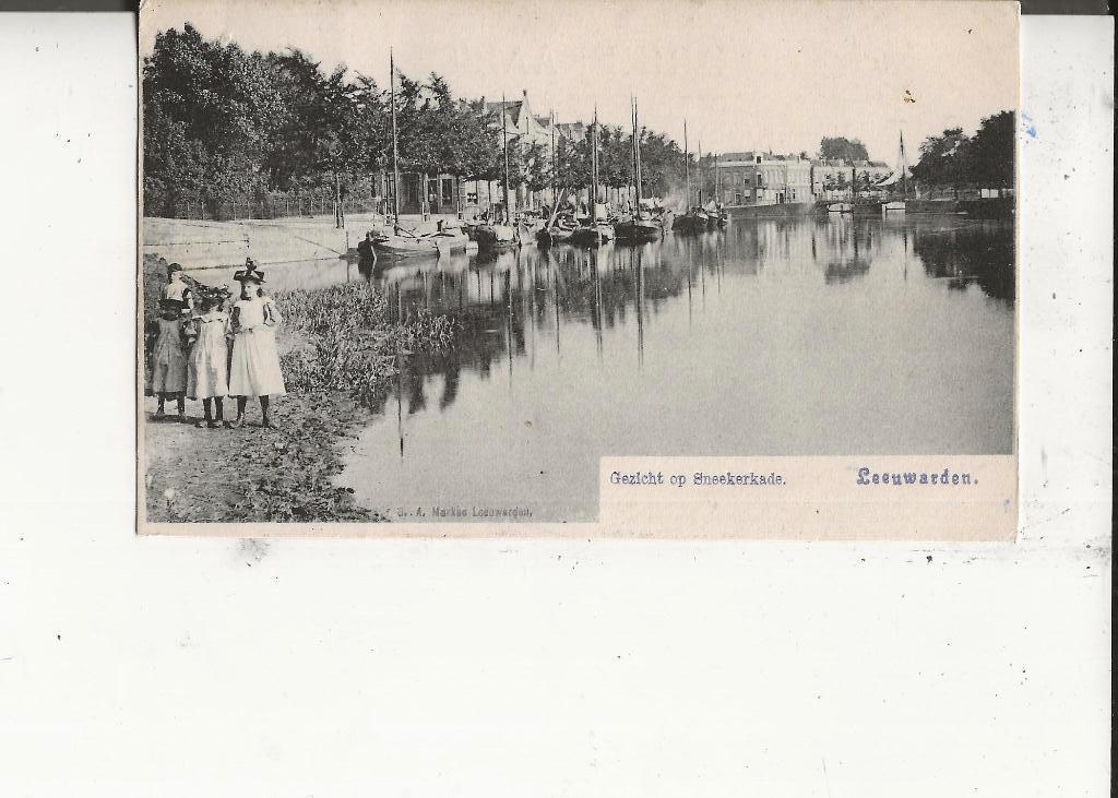 Leeuwarden Sneekerkade Gr-stempel Frederiksoord 3 aug 1905, Ophalen of Verzenden, Voor 1920, Gelopen, Friesland