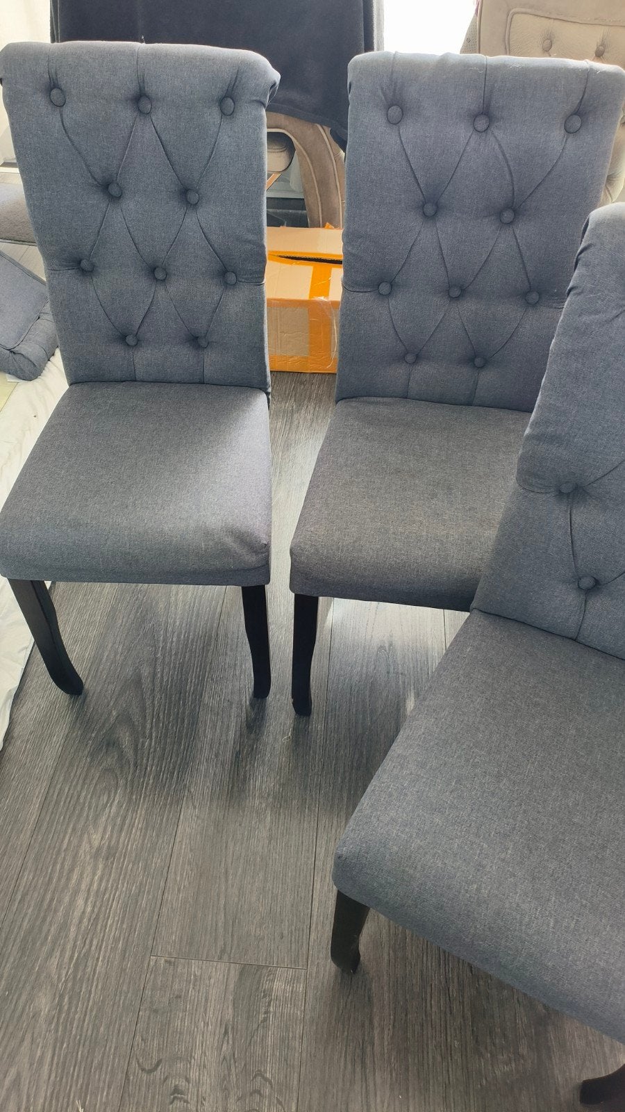5x eetkamer stoelen verkeren in zeer goed staat!, Ophalen of Verzenden, Zo goed als nieuw, Grijs, Vijf, Zes of meer stoelen