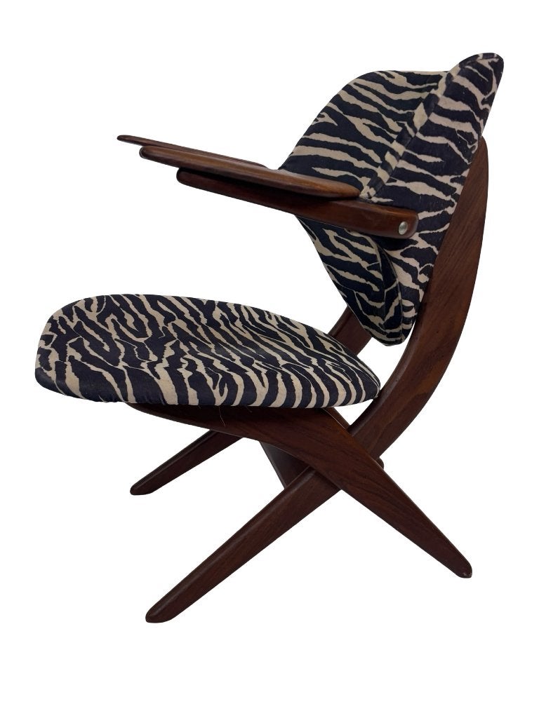 Vintage Pelikaan Fauteuil Louis van Teeffelen voor Webe 1960, Huis en Inrichting, Fauteuils, Gebruikt, Minder dan 75 cm, Vintage Design