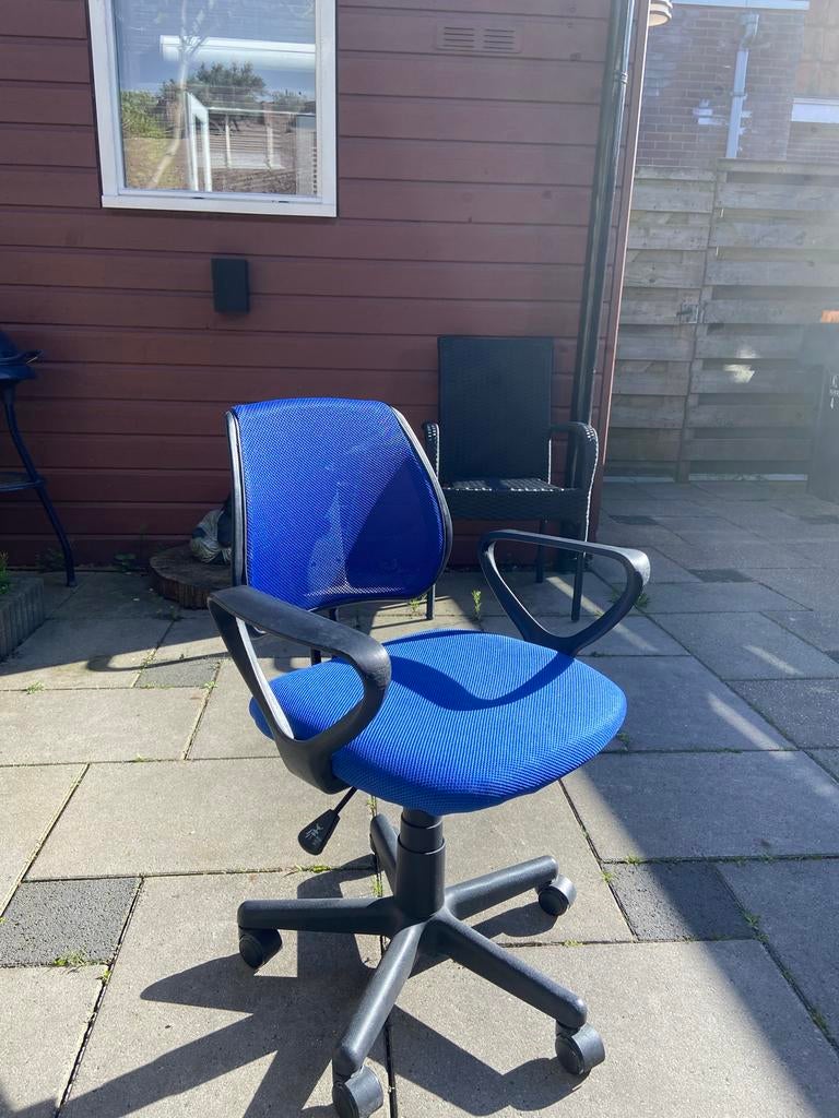 Bureaustoel met mesh rugleuning - Blauw, Ophalen, Gebruikt, Blauw, Bureaustoel