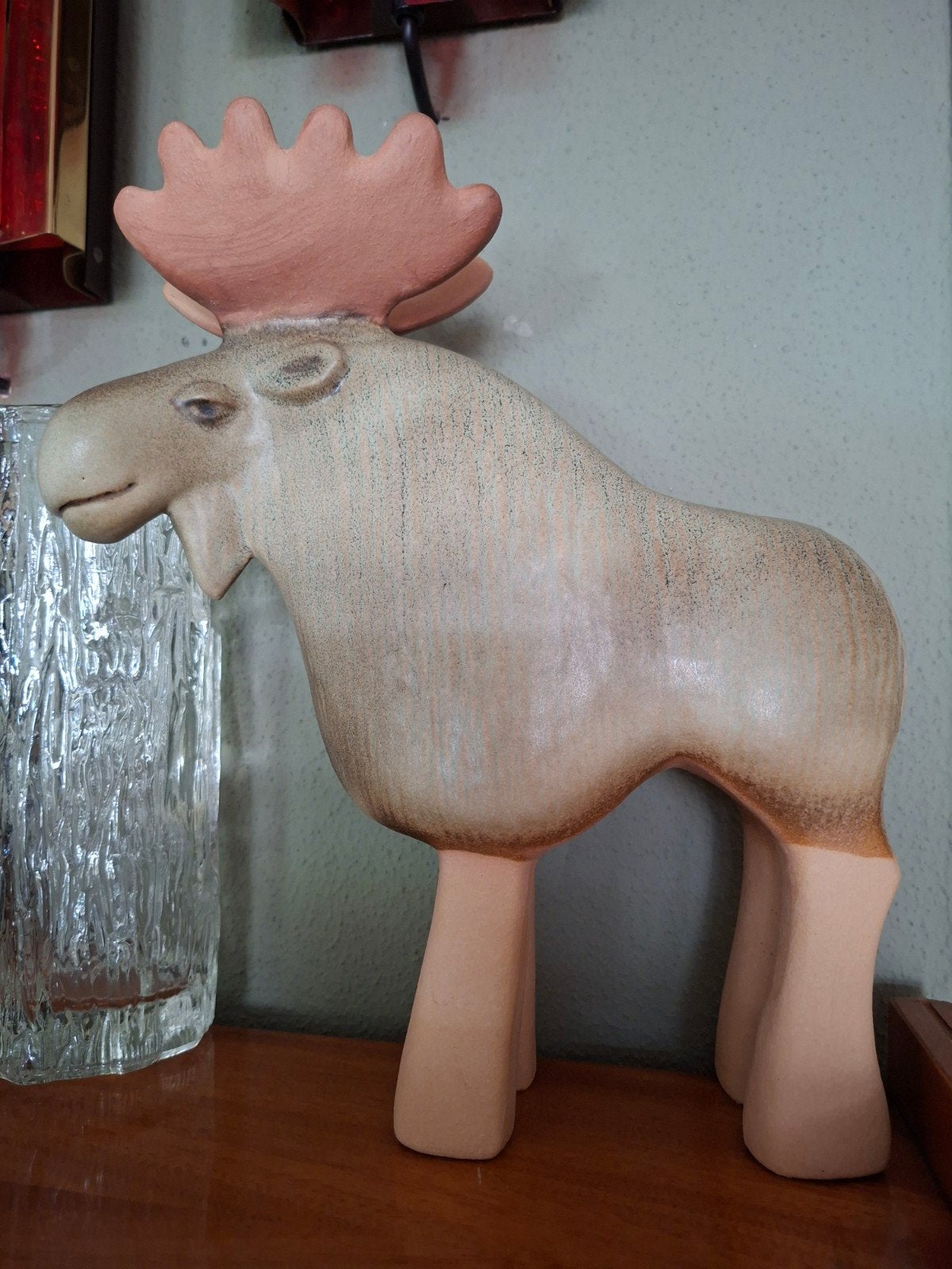 Vintage keramiek groot beeld, Eland, Lisa Larson, Zweden, Ophalen of Verzenden