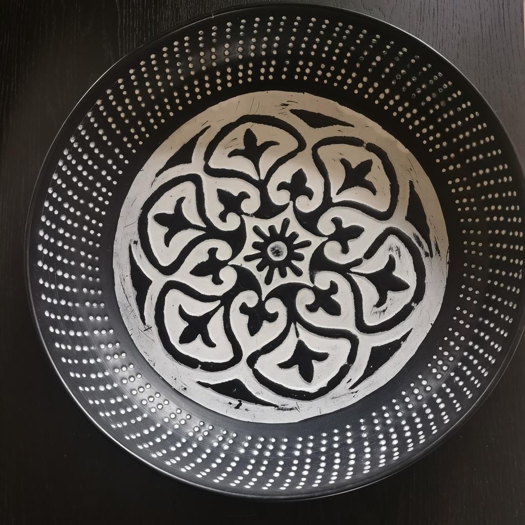 Decoratieve ronde schaal (48 cm), Ophalen, Rond, Overige materialen