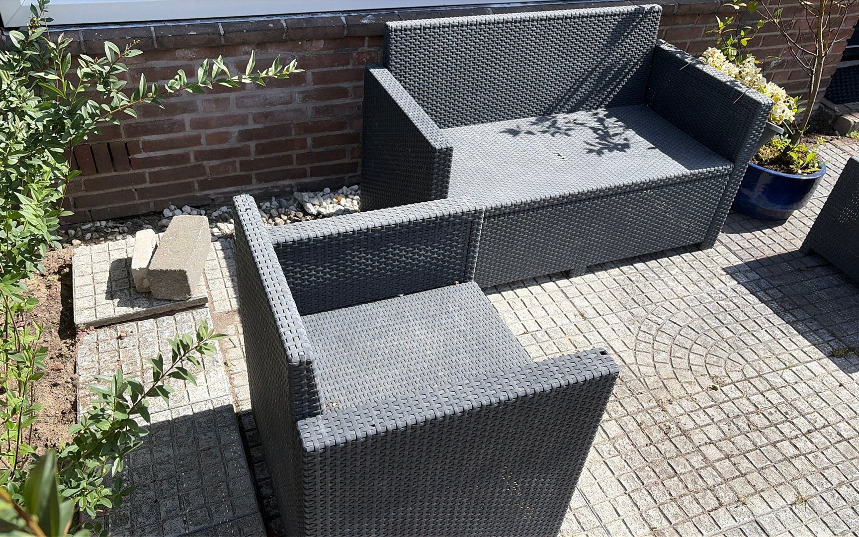 Tuinset - Stoel & Bank - Gratis, Tuin en Terras, Tuinmeubel-accessoires, Ophalen, Gebruikt