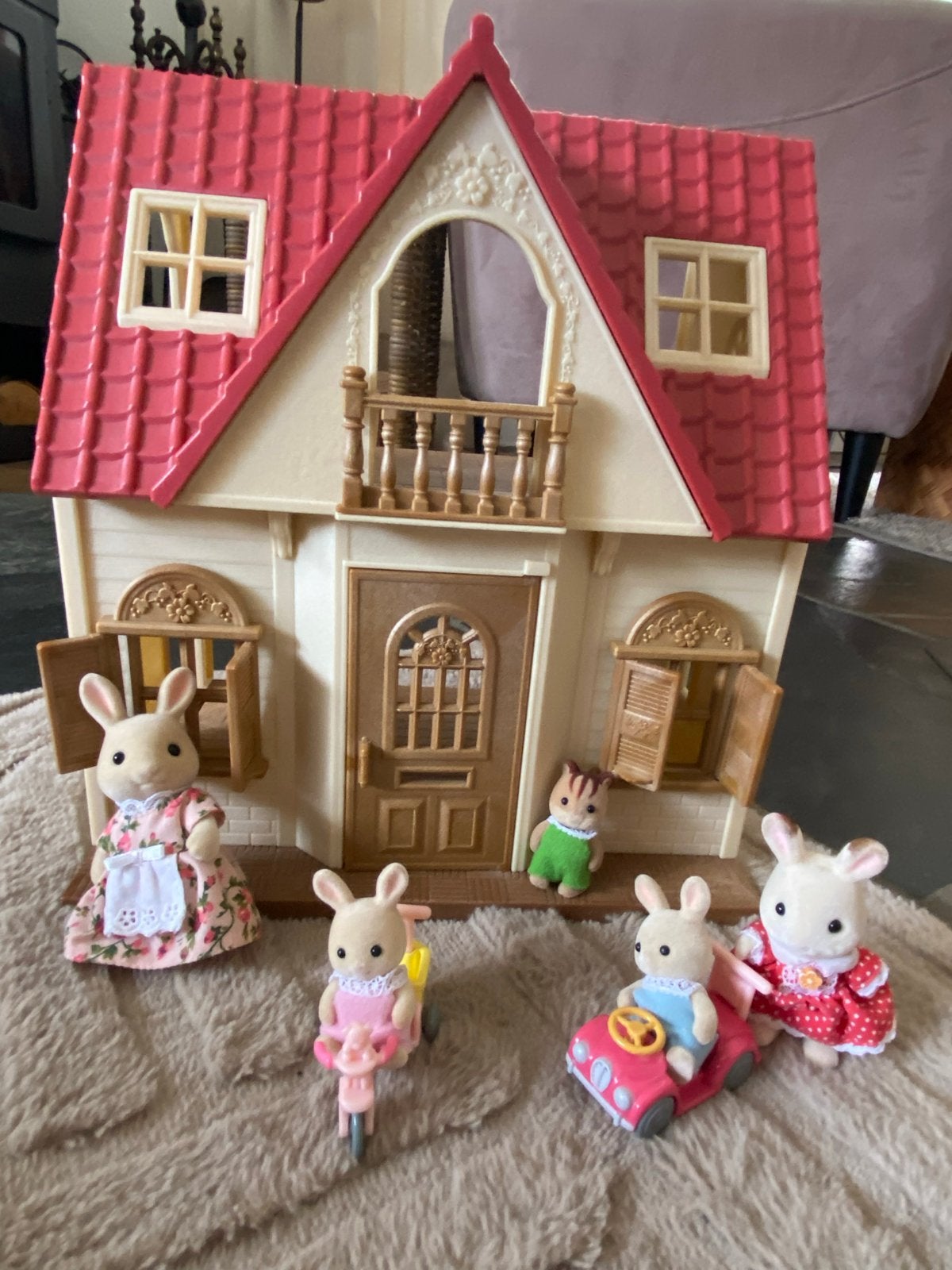 Sylvanian Families Huis met Meubels en Konijnenfamilie, Ophalen, Gebruikt, Jongen of Meisje