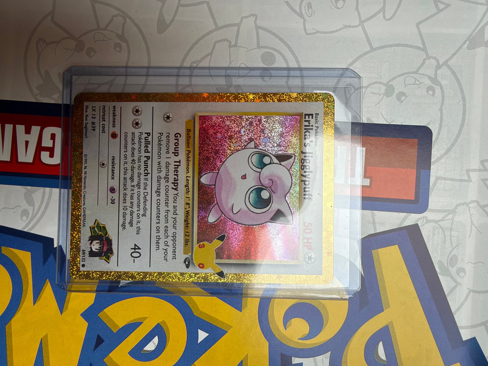 Erika's Jigglypuff Pokémon Kaart - Celebrations Classic Coll, Ophalen of Verzenden, Nieuw, Losse kaart, Foil