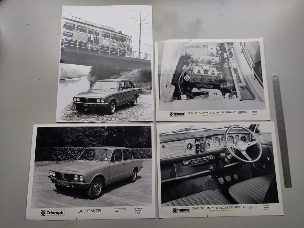 (263) Triumph Dolomite Sprint persfoto 4x, Ophalen of Verzenden, Overige onderwerpen