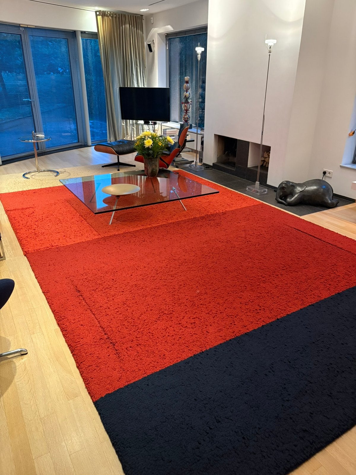 Handgetuft Wollen Vloerkleed 293x595cm, Huis en Inrichting, Ophalen, 200 cm of meer, Zo goed als nieuw, 200 cm of meer