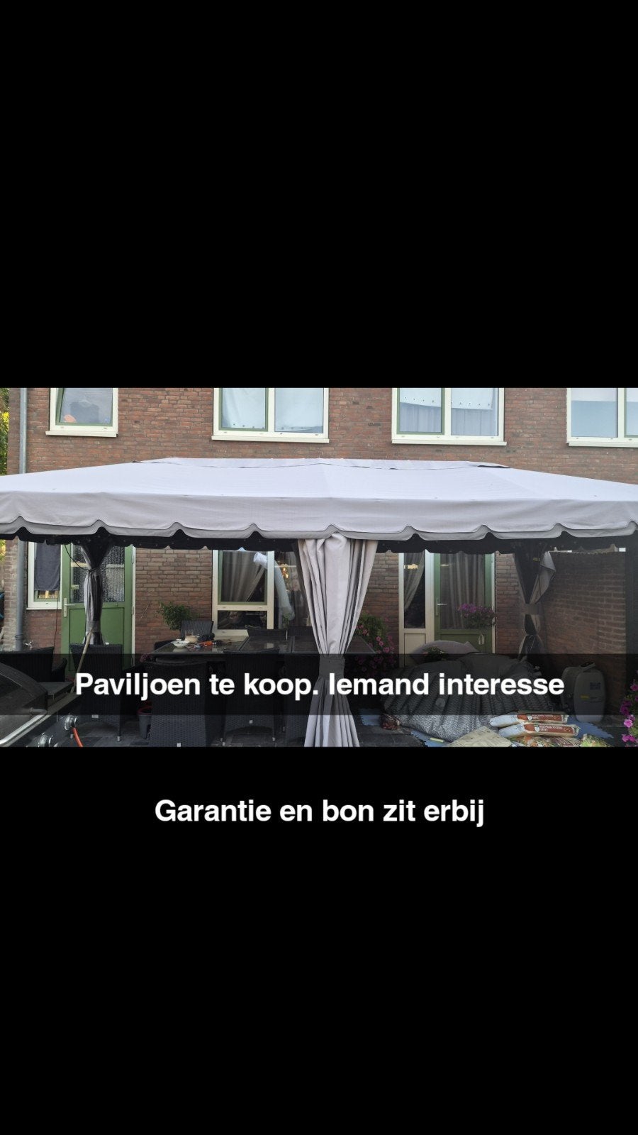 Ruime Paviljoen met Garantie en Bon aanwezig, Tuin en Terras, Gebruikt, 4 tot 6 meter, Paviljoen, 5 tot 8 meter