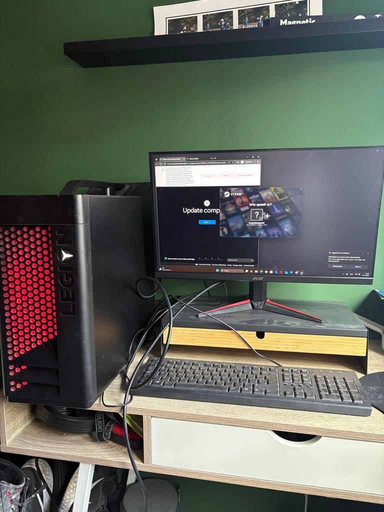 Legion game computer met beeldscherm, Computers en Software, Desktop Pc's, Ophalen, Gebruikt, Met monitor, Gaming