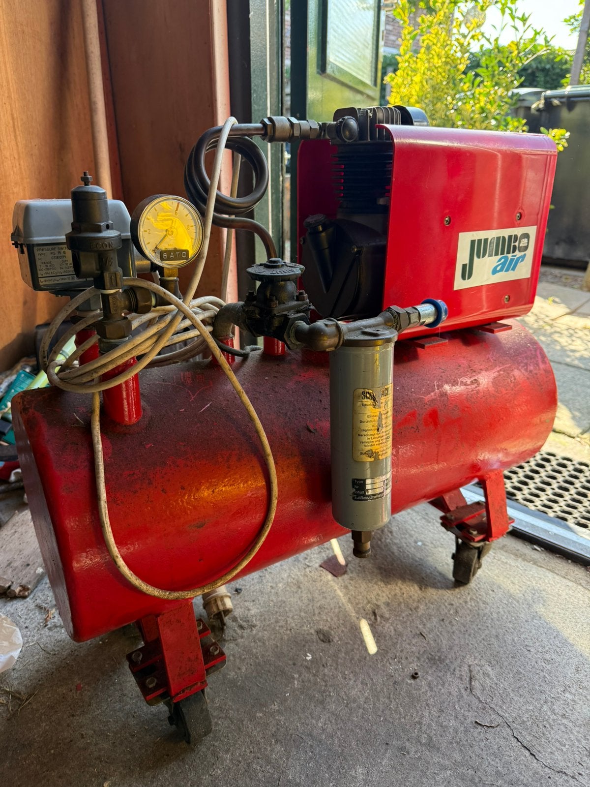 Jumbo Air compressor – professionele werkplaatscompressor, Doe-het-zelf en Verbouw, Ophalen, Gebruikt, Minder dan 200 liter/min