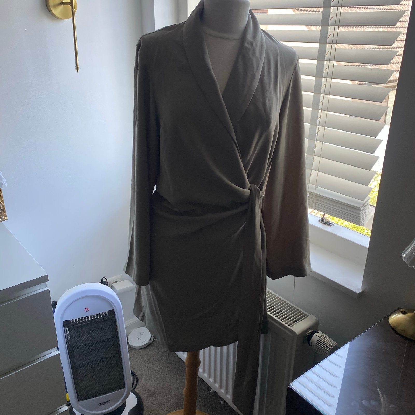 H&M Khaki Blazerjurk - Maat L, Overige kleuren, Maat 42/44 (L), Ophalen of Verzenden, Zo goed als nieuw