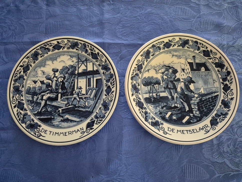 Delfts blauwe wandborden Royal Goedewaagen - Oude Ambachten, Ophalen of Verzenden