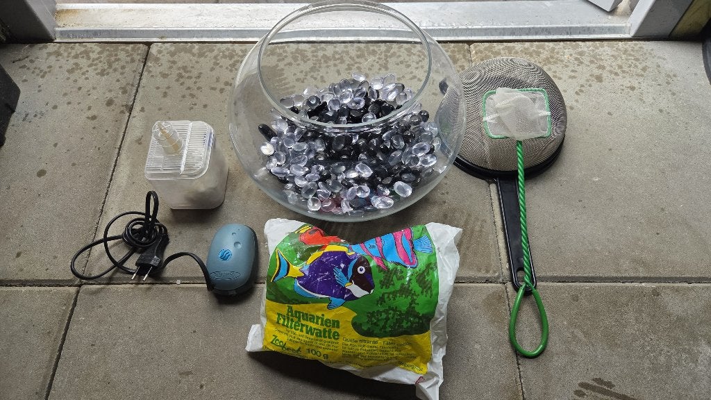 Vissenkom compleet met pomp en accessoires, Ophalen, Pomp, Zo goed als nieuw, Leeg aquarium