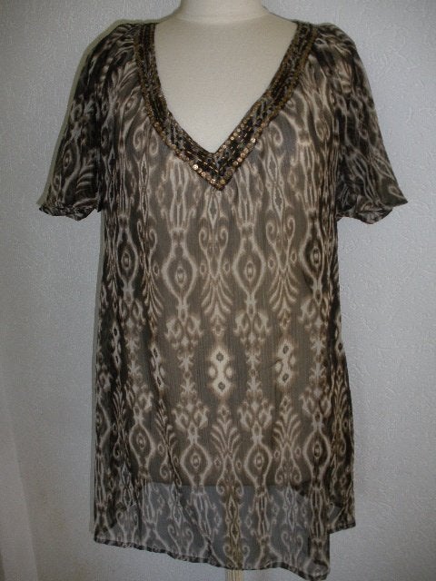 H&M tuniek bruin met pailletten maat M - nieuw -, Maat 38/40 (M), H&M, Bruin, Nieuw