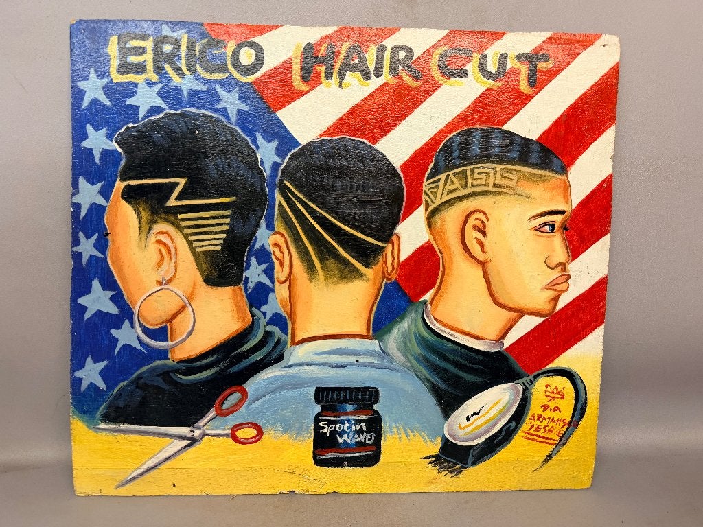 260993 - African Traditional Barbershop Sign from Togo, Ophalen of Verzenden