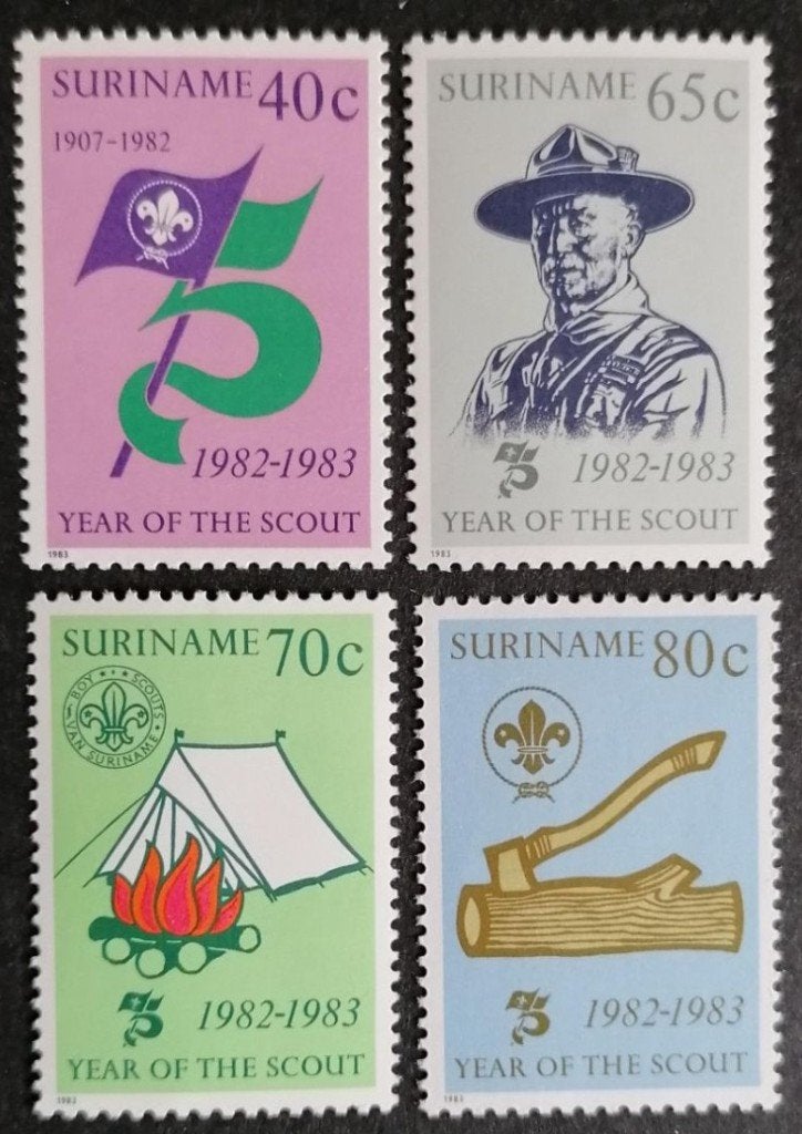 Suriname 1983 - ZB 333-336 - Padvinderij Scouting, Ophalen of Verzenden, Postfris