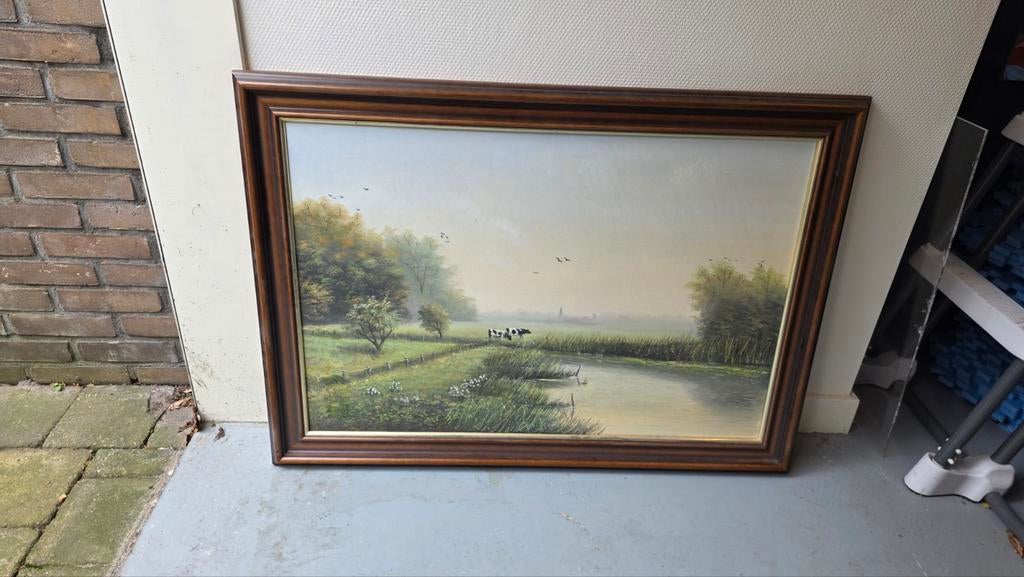 Schilderij Twents landschap - Harrie Brilman - vaste prijs, Antiek en Kunst, Ophalen of Verzenden