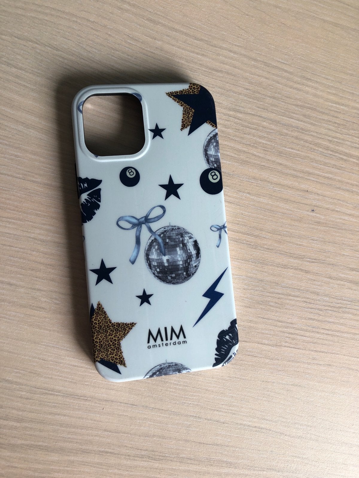 MIM Amsterdam iPhone hoesje met sterren en discoballen, Kunststof, Gebruikt, IPhone 11 Pro, Overige merken