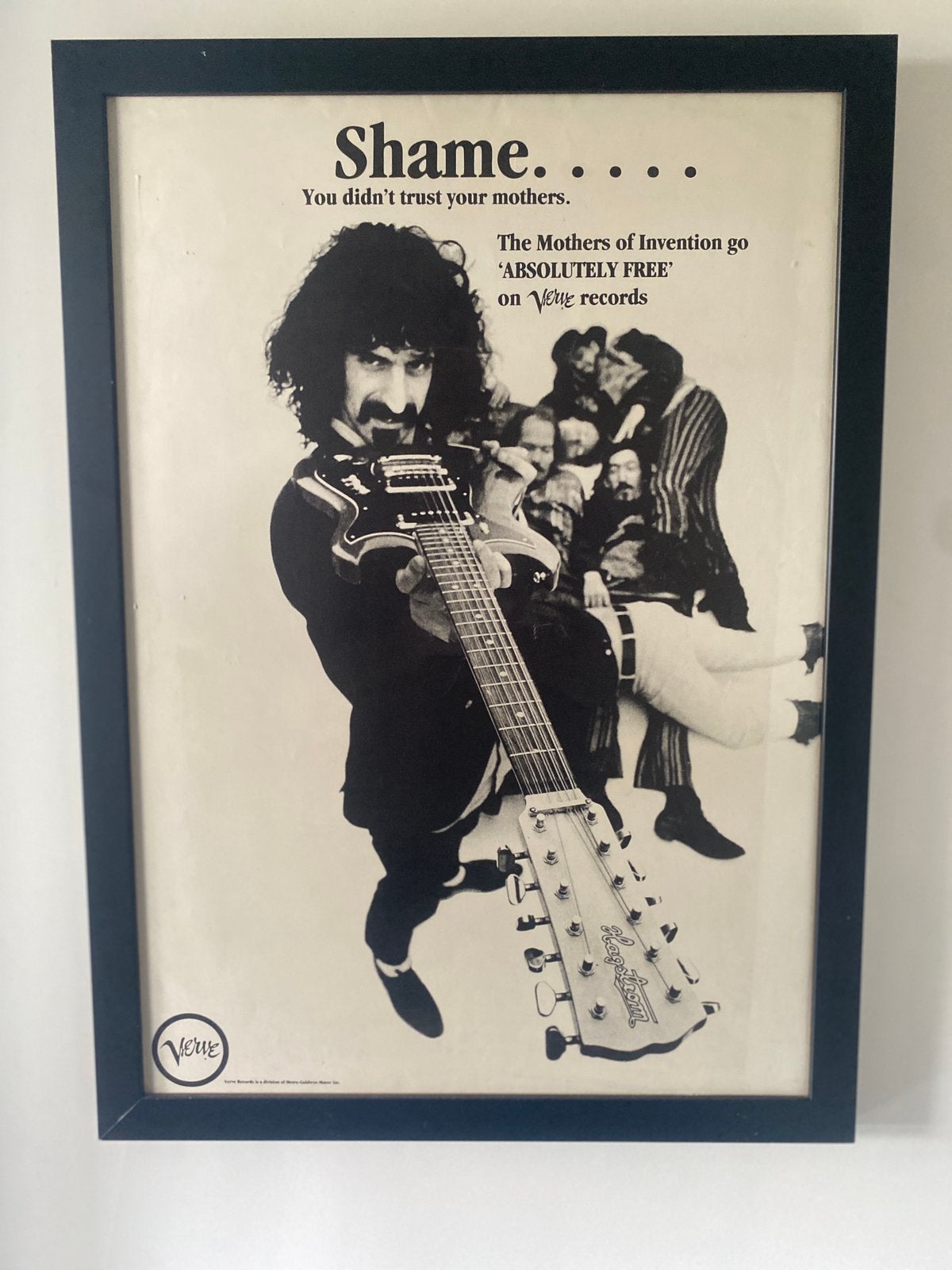 Zeer mooie originele poster frank zapp, Ophalen, Zo goed als nieuw, Poster, Artwork of Schilderij
