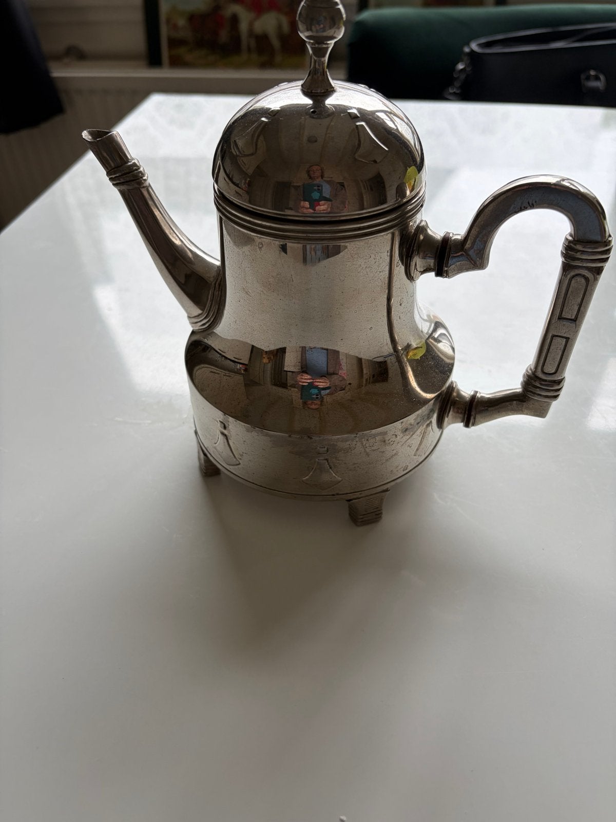 Antieke verzilverde koffiepot van Rio Tiel, Ophalen of Verzenden, Zilver