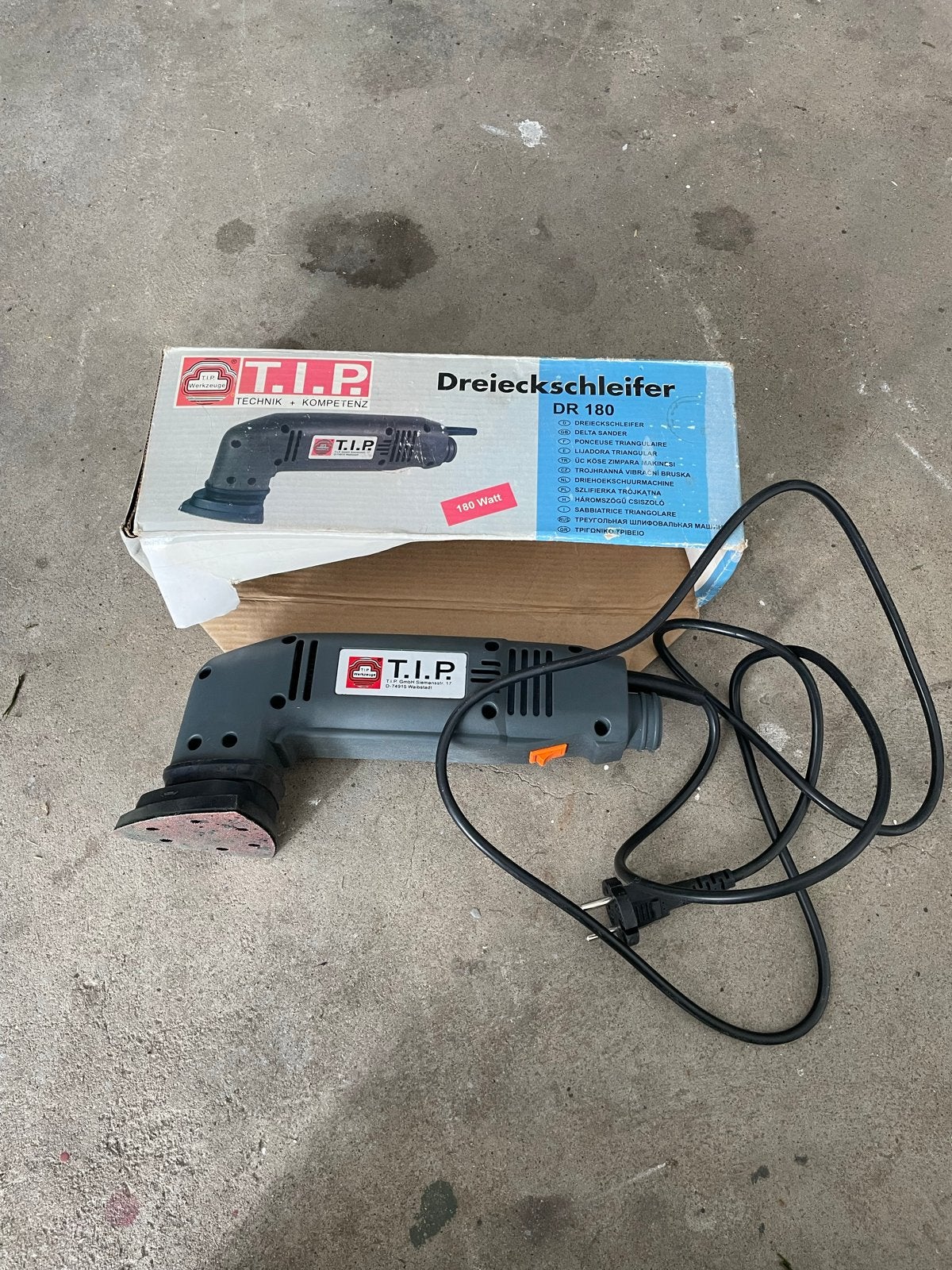 T.I.P. DR 180 Driehoekschuurmachine - 180 Watt, Ophalen of Verzenden, Gebruikt, Minder dan 600 watt, Overige typen