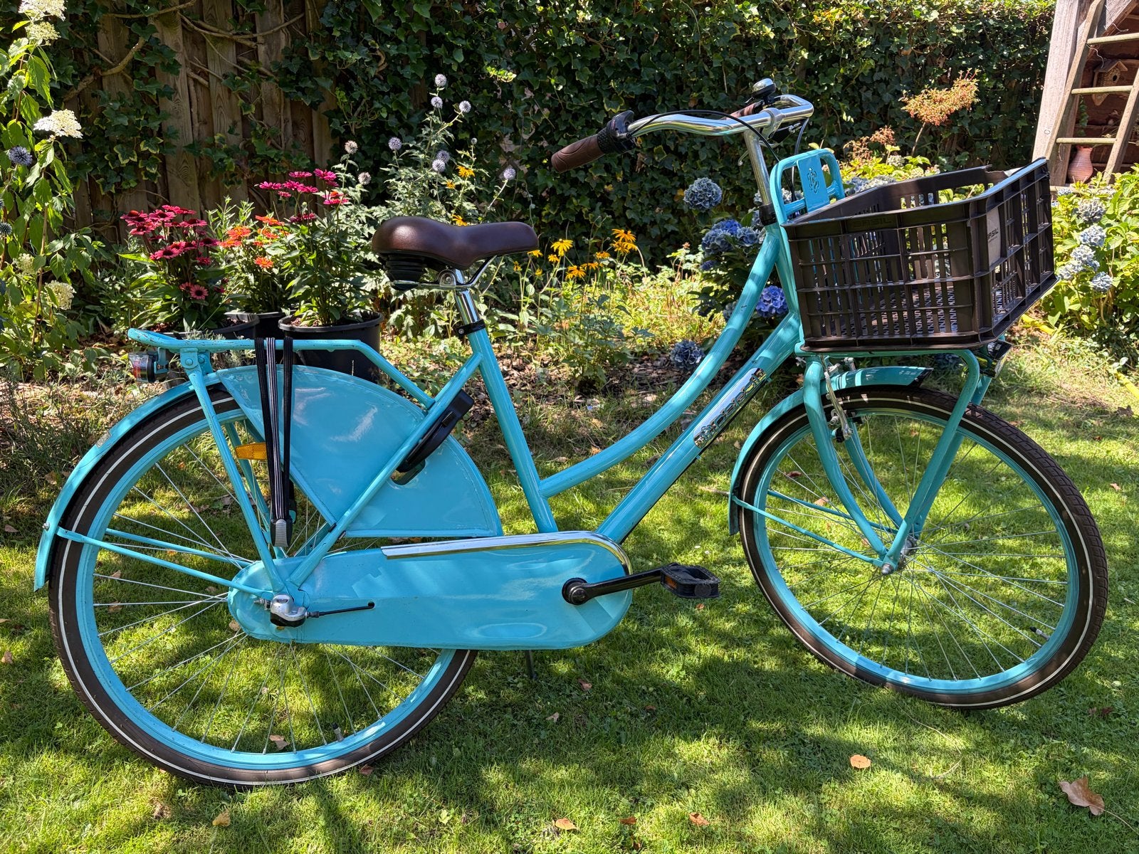 Lichtblauwe Popal Daily Dutch 47cm 26 inch meisjesfiets, Gebruikt, Versnellingen, Minder dan 47 cm, Trommelrem
