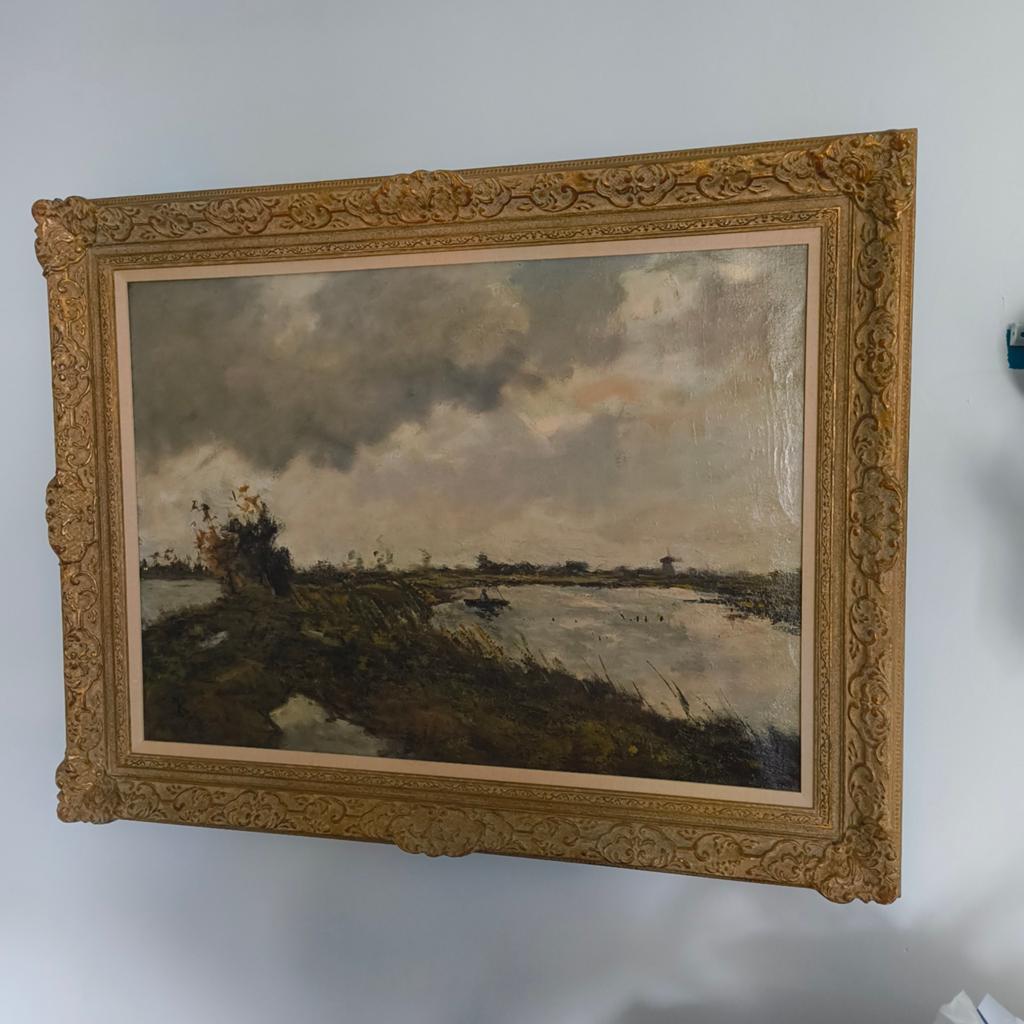 Jan Koster olieverf op doek omgeving Groningen, Ophalen of Verzenden