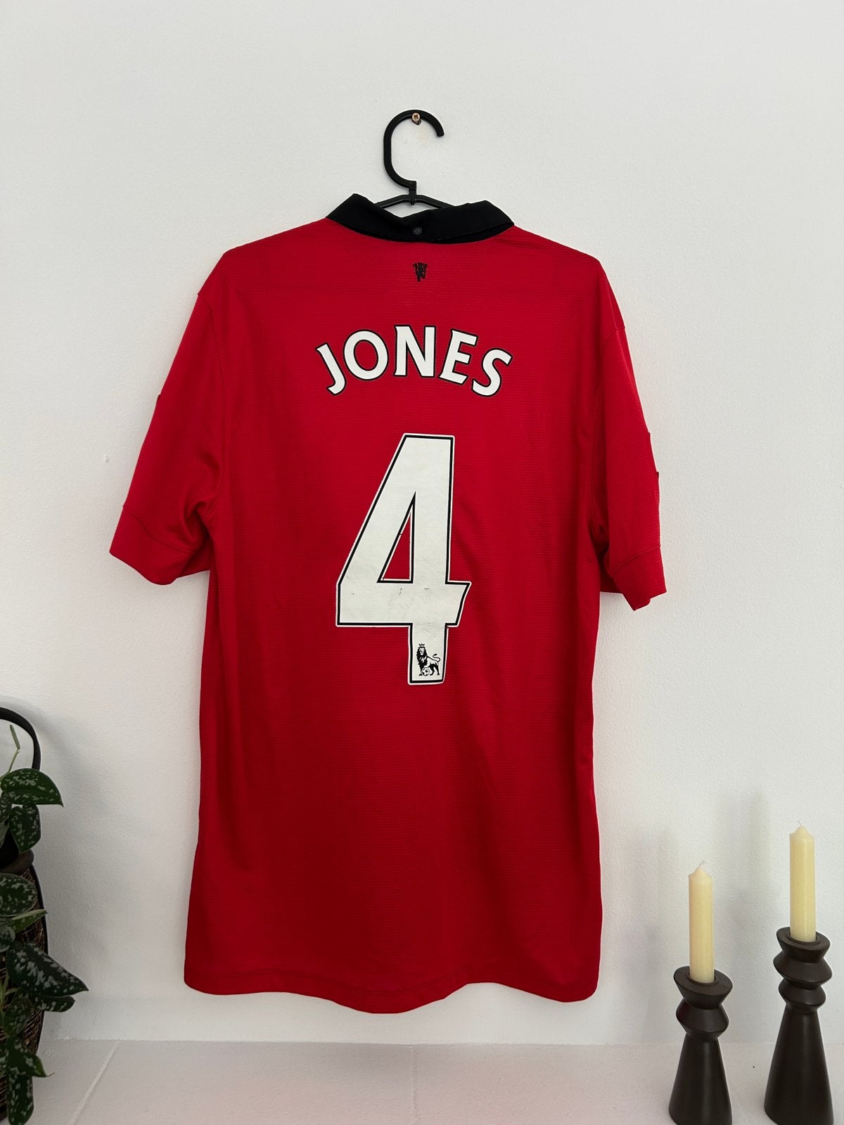 Nike Manchester United 2013/14 Home Shirt Phil Jones #4 L, Ophalen of Verzenden, Zo goed als nieuw, Buitenlandse clubs, Shirt
