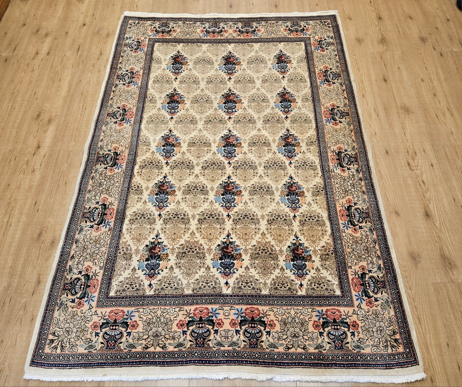 Vintage handgeknoopt perzisch tapijt sarough 210x145, Info@SlatsAntiek.nl, Tweedehands, 100 tot 150 cm, 200 cm of meer