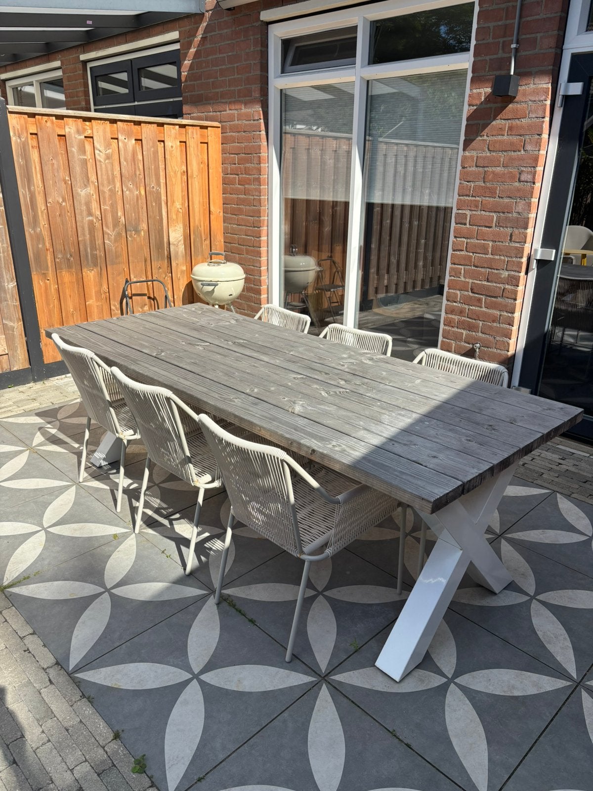douglas houten tuintafel + 6 stoelen  – 240 cm, Ophalen, Overige materialen, Gebruikt, 6 zitplaatsen